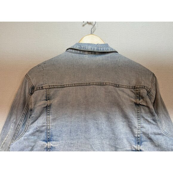 Eternity BC/AD Mens Rad Jean Jacket Stretch Denim Size Small Blue Long Sleeve - Picture 10 of 11